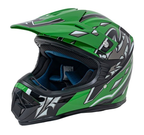 Kask Motocyklowy Enduro Zielony M