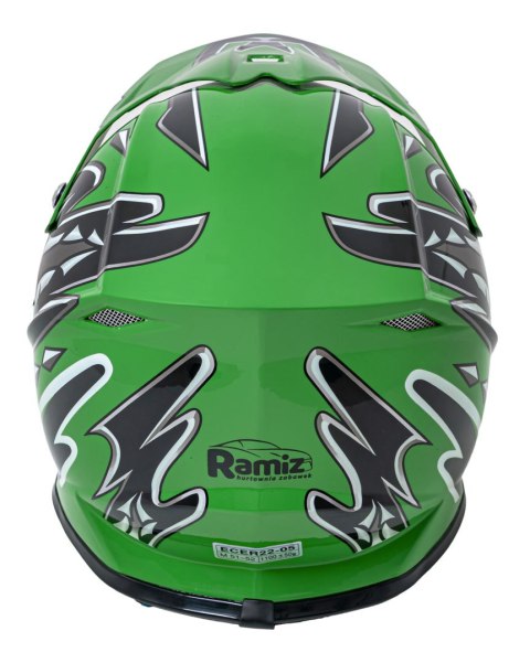 Kask Motocyklowy Enduro Zielony M