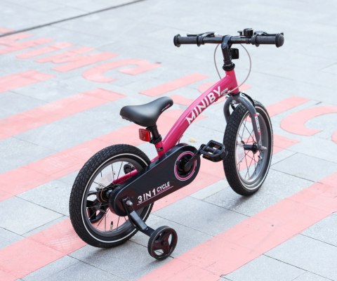 Qplay Rowerek Dziecięcy - Rowerek Biegowy Miniby 14 cali Rosa