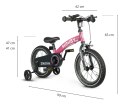 Qplay Rowerek Dziecięcy - Rowerek Biegowy Miniby 14 cali Rosa