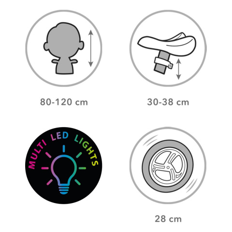 REBEL LED Kidwell lekki rowerek biegowy 2,8 kg 2+ do 30 kg- Dots