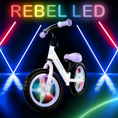 REBEL LED Kidwell lekki rowerek biegowy 2,8 kg 2+ do 30 kg- Dots