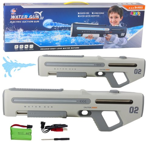 Elektryczny Automatyczny Karabin Pistolet Na Wodę Biało Szary 1000ml 61cm