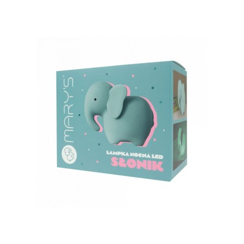 MARY'S MW61259 Lampka nocna led Słonik turkusowy
