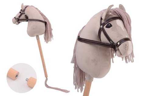Holly Hobby Horse koń DELUXE na kiju 80cm beige