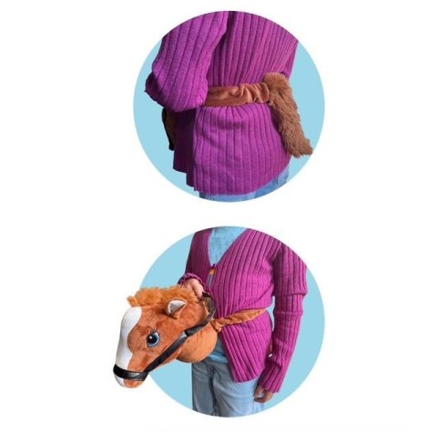 Holly Hobby Horse koń na pasku z ogonem beige