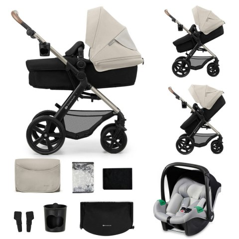 KINDERKRAFT Wózek wielofunkcyjny MOOV 2 3w1 Moonlight Grey EVA WHEELS