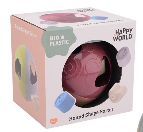 Sorter kształtów piłka BIOplastik Happy PINK 18m+