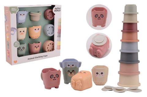 Wieża kubków i wiaderek 17szt BIOplastikHappyWorld