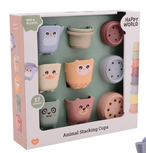 Wieża kubków i wiaderek 17szt BIOplastikHappyWorld