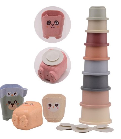 Wieża kubków i wiaderek 17szt BIOplastikHappyWorld