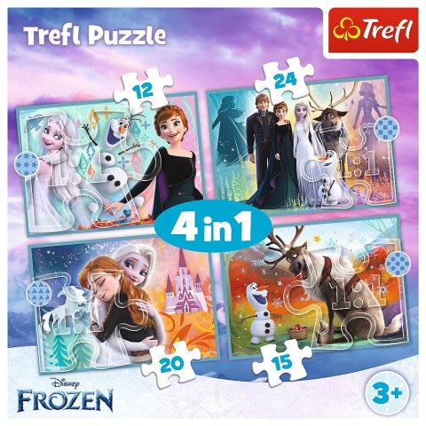 Puzzle - 4w1 (12, 15, 20, 24) - Niezwykły świat Frozen - Kraina Lodu - Trefl 34381