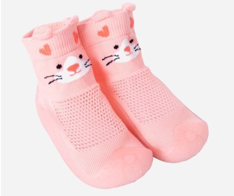 SCORPIO OBO-175G Skarpetki ażurowe z gumową podeszwą dzi.puder r.23