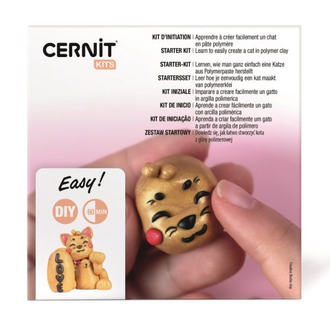 Zestaw z glinką polimerową Kot Szczęścia