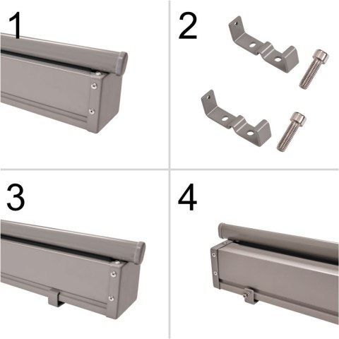 Markiza boczna tarasowa LUARO parawan zwijany 160 x 300 cm szary