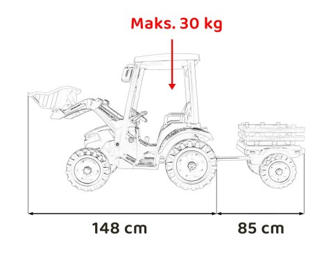 Pojazd MEGA Traktor D68 Z Przyczepką Żółty
