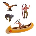 Zestaw Indiański Figurki Wioska Indianie Namiot Tipi KajakTotem