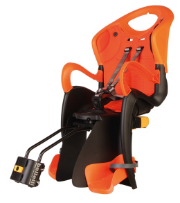 Bellelli TIGER RELAX B-Fix Fotelik rowerowy mocowany do ramy z regulacją oparcia - Black/Orange Sahara