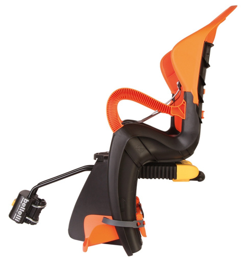 Bellelli TIGER RELAX B-Fix Fotelik rowerowy mocowany do ramy z regulacją oparcia - Black/Orange Sahara