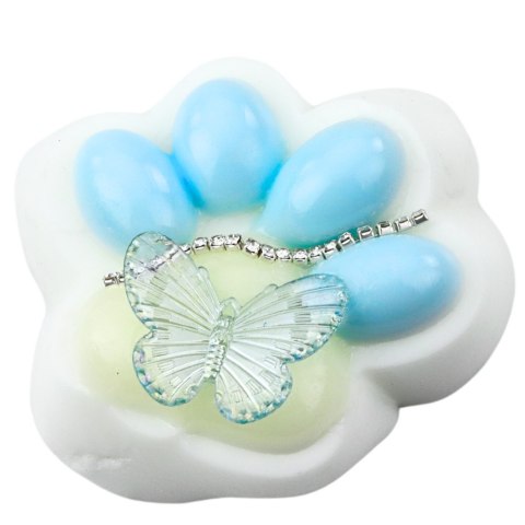 Gniotek Kocia Łapka Antystresowa Sensoryczna Squishy Ozdoby Biało-Niebieska