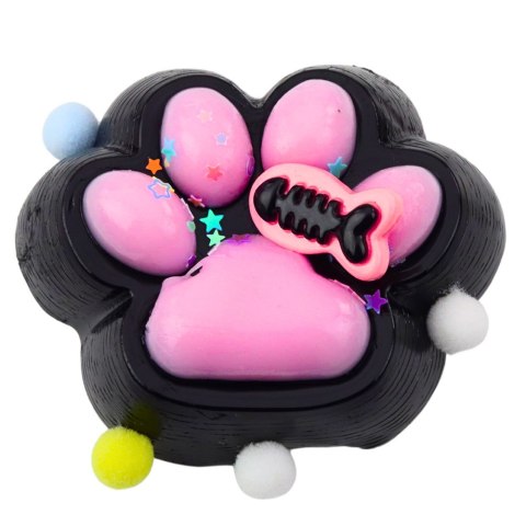 Gniotek Kocia Łapka Antystresowa Sensoryczna Squishy Rybka Czarno-Różowa