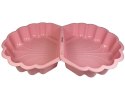 Piaskownica zamykana basen Muszelka Twins podwójna 2w1 160x87,5x19,5cm różowa