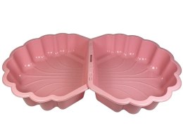 Piaskownica zamykana basen Muszelka Twins podwójna 2w1 160x87,5x19,5cm różowa