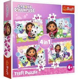 Puzzle 4w1 Przygody Gabi Koci Domek Trefl 34620 #G2