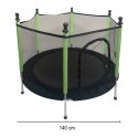 Trampolina do domu ogrodu dla dzieci siatka piłki 140cm 55inch zielona