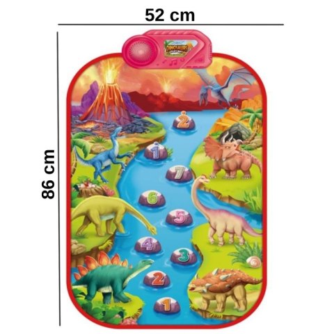 WOOPIE Duża Mata Muzyczna Pianino XL Dinozaury Interaktywna