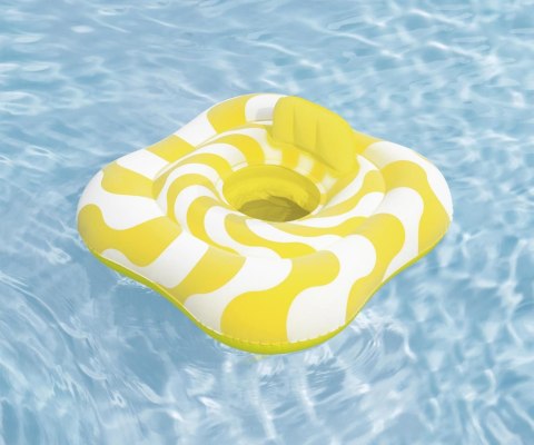 BESTWAY 32298 Siedzisko do nauki pływania Kwadrat Swim Safer Comfort Plush Żółte fale 76x76