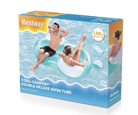 BESTWAY 43009 Koło do pływania podwójne Cool Comfort Niebieskie 1,88x1,17