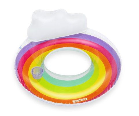 BESTWAY 43647 Koło do pływania z oparciem Tęcza 1,07
