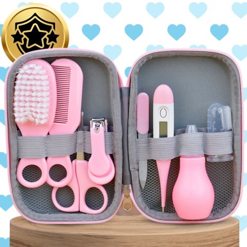 DUŻY ZESTAW KOSMETYCZNY PIELĘGNACYJNY DLA DZIECI NIEMOWLĄT + ETUI NICEkids RÓŻOWY