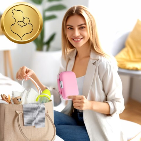 DUŻY ZESTAW KOSMETYCZNY PIELĘGNACYJNY DLA DZIECI NIEMOWLĄT + ETUI NICEkids RÓŻOWY