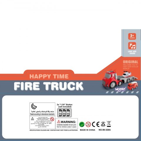WOOPIE Czerwona Laweta Straży Pożarnej City Truck Efekty Dźwiękowe i Świetlne