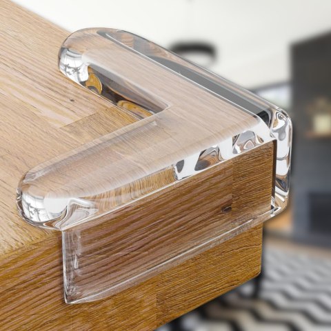 ZABEZPIECZENIE NAROŻNIKÓW NA ROGI STOŁÓW MEBLI NAROŻNIKI BEZBARWNE 12 SZT KSZTAŁT L NICEKIDS