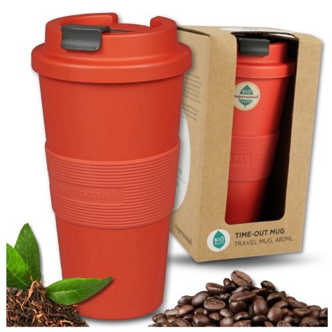 KUBEK PODRÓŻNY NA KAWĘ HERBATE DO SAMOCHODU NA WYNOS 480 ML CEGLANY