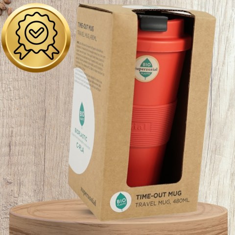 KUBEK PODRÓŻNY NA KAWĘ HERBATE DO SAMOCHODU NA WYNOS 480 ML CEGLANY