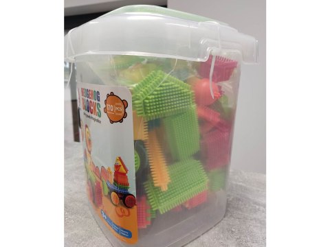 Klocki Konstrukcyjne W Wiaderku, Wafle, Jeżyki, Grzebyki 170 elementów Przecena 1