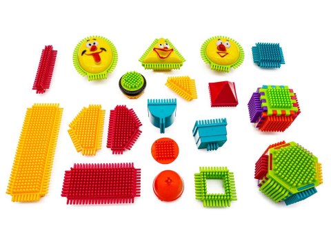 Klocki Konstrukcyjne W Wiaderku, Wafle, Jeżyki, Grzebyki 170 elementów Przecena 1