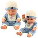 Lalka Bobas W Dzianinowym Niebieskim Ubranku Czapeczka