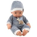Lalka Bobas W Szarej Piżamce z Gwiazdkami Czapeczka