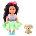 Zestaw Mini Laleczka W Sukience Piesek Lalka Pupil Mix 12cm