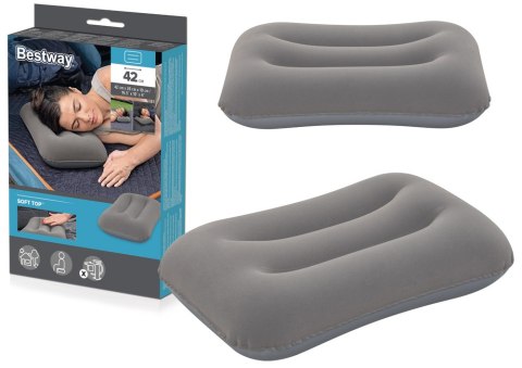 Dmuchana Poduszka Welurowa Szara 42 cm Bestway 67121