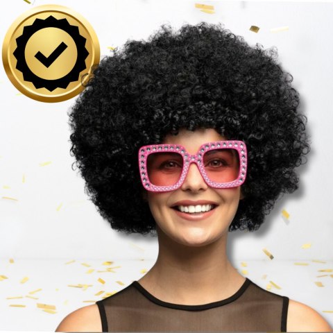 PERUKA WŁOSY CZARNE AFRO KARNAWAŁ PARTY FOTOBUDKA PANIEŃSKI URODZINY