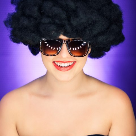 PERUKA WŁOSY CZARNE AFRO KARNAWAŁ PARTY FOTOBUDKA PANIEŃSKI URODZINY