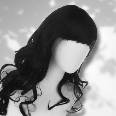 PERUKA WŁOSY DŁUGIE CZARNE Z GRZYWKĄ KARNAWAŁ PARTY FOTOBUDKA PANIEŃSKI URODZINY