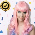 PERUKA WŁOSY DŁUGIE RÓŻOWO FIOLETOWA Z GRZYWKĄ KARNAWAŁ PARTY FOTOBUDKA PANIEŃSKI URODZINY