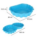 Piaskownica zamykana basen Muszelka Twins podwójna 2w1 160x87,5x19,5cm niebieska